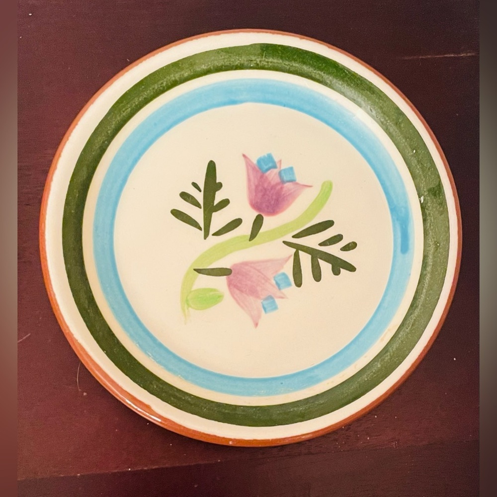 Retro Stangl Pottery Ceramic Hand Painted Floral 5”Coasters: Set of 9 - Picture 9 of 16